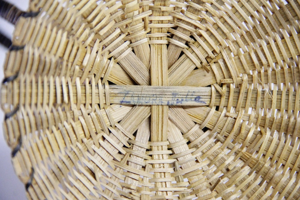 Vintage Wicker Vase | Metal Lined Vessel With Handles-Sm - Debra Hall Lifestyle