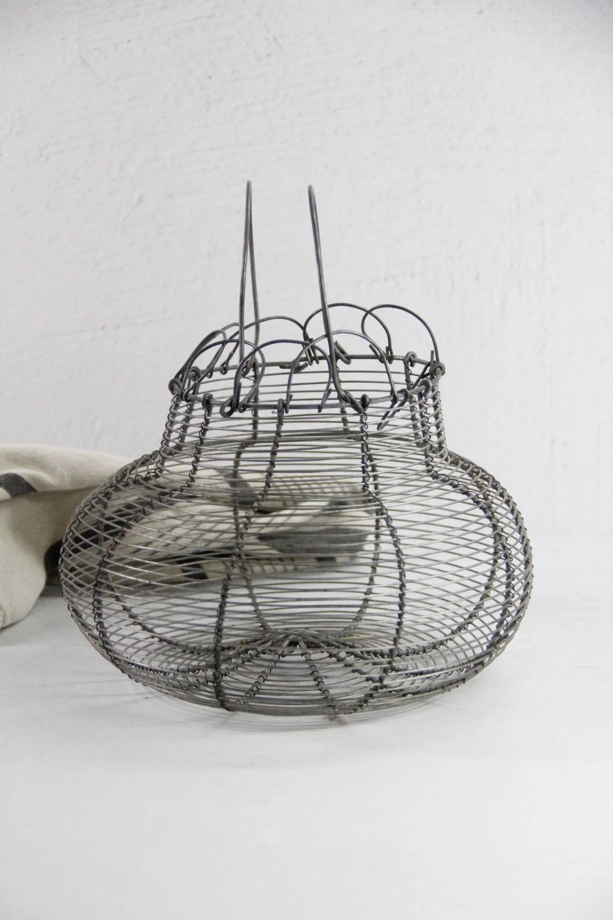 Vintage Wire Egg Basket | French Farmhouse Style-Metal - Debra Hall Lifestyle