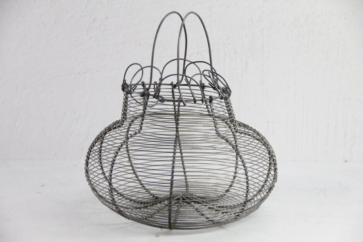 Vintage Wire Egg Basket | French Farmhouse Style-Metal - Debra Hall Lifestyle