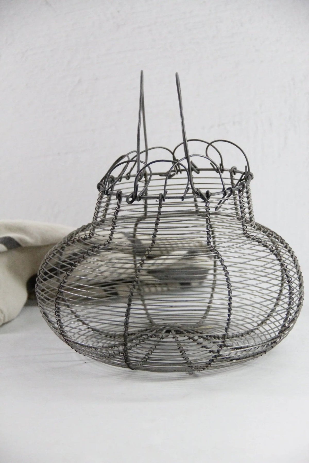 Vintage Wire Egg Basket | French Farmhouse Style-Metal - Debra Hall Lifestyle