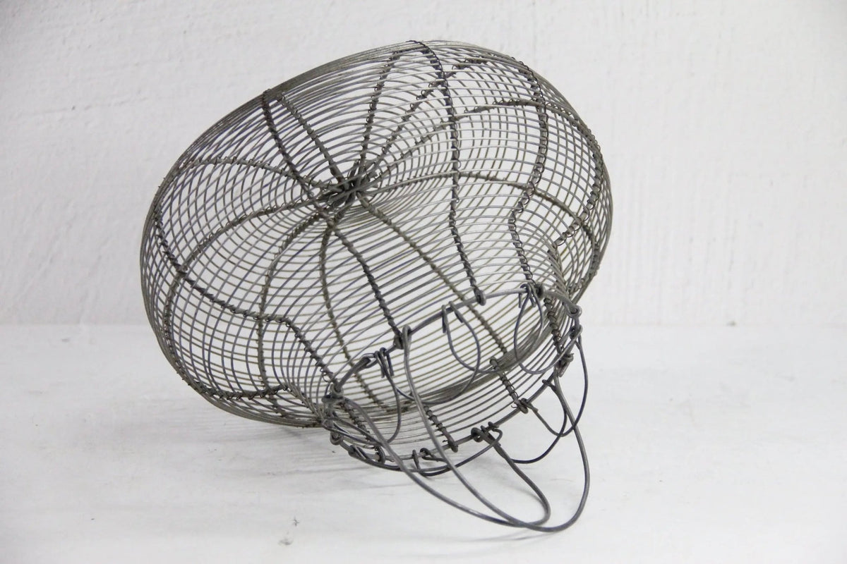 Vintage Wire Egg Basket | French Farmhouse Style-Metal - Debra Hall Lifestyle