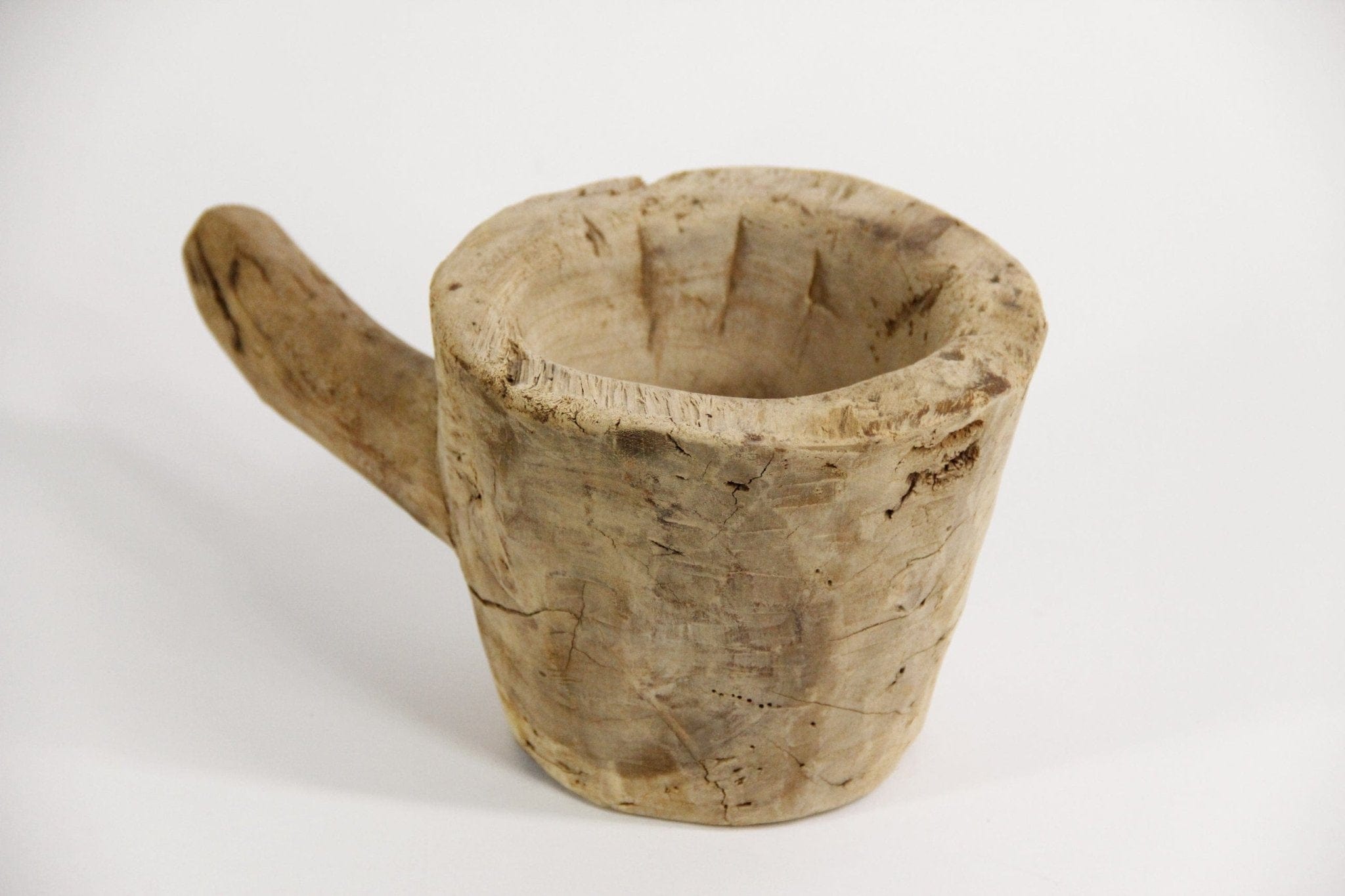 Vintage Wood Bowl | Hand Carved Mortar Decorative Bowls