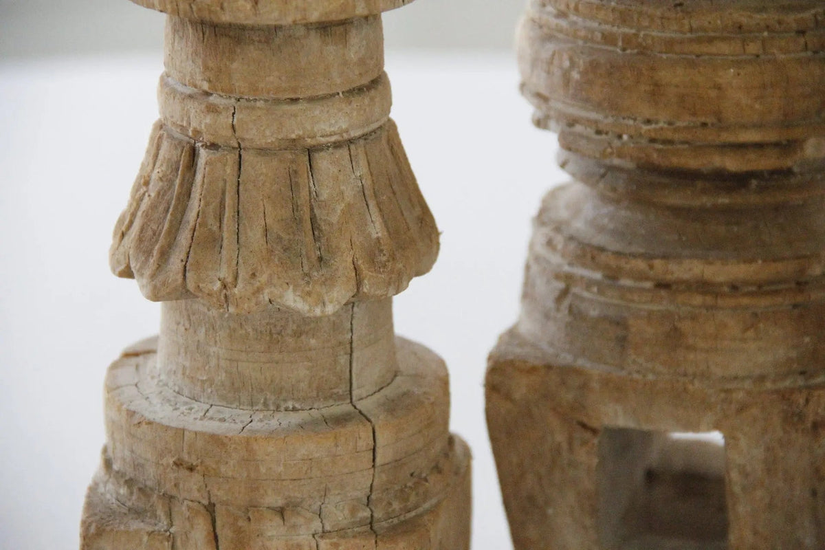Vintage Wood Candle Holder | Medium - Debra Hall Lifestyle