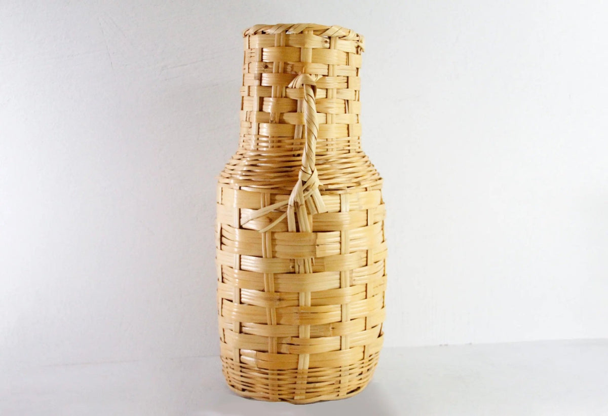 Vintage Woven Floor Vase | 1960s Tall Umbrella Basket - Debra Hall Lifestyle