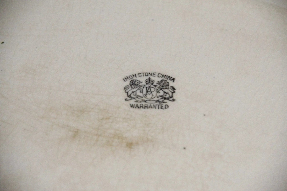 White Ironstone Platter | Antique China Deep Welled - Debra Hall Lifestyle