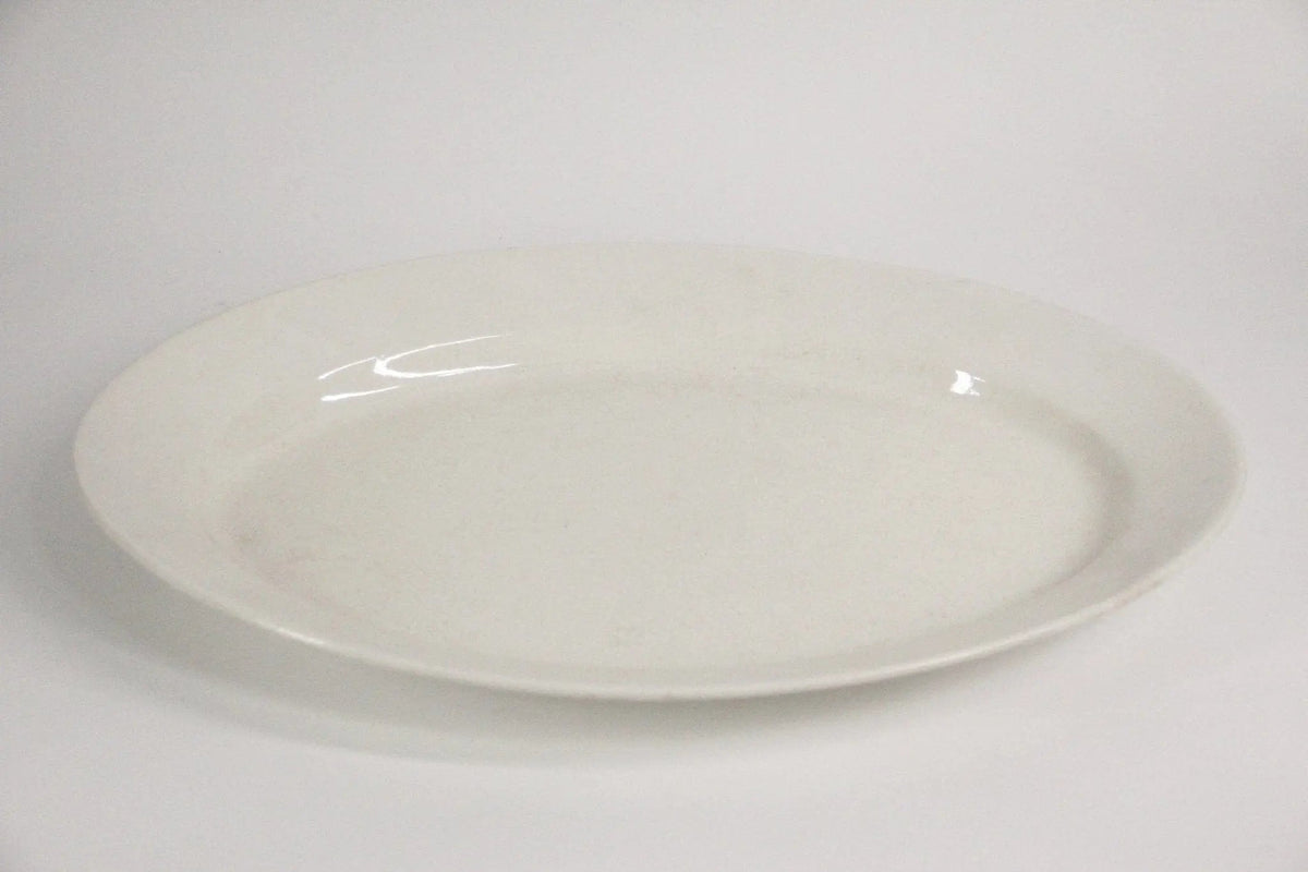 White Ironstone Platter | Antique China Deep Welled - Debra Hall Lifestyle