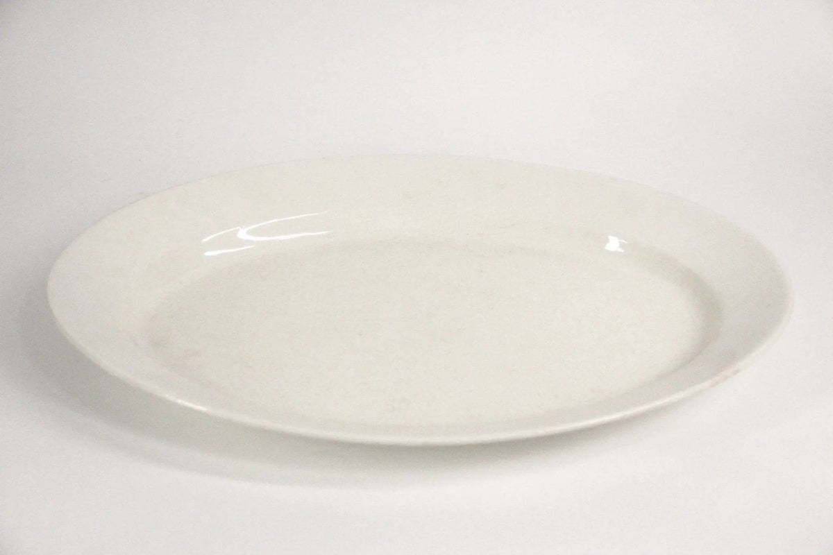 White Ironstone Platter | Antique China Deep Welled - Debra Hall Lifestyle