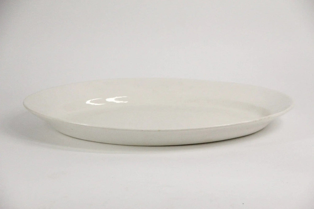 White Ironstone Platter | Antique China Deep Welled - Debra Hall Lifestyle