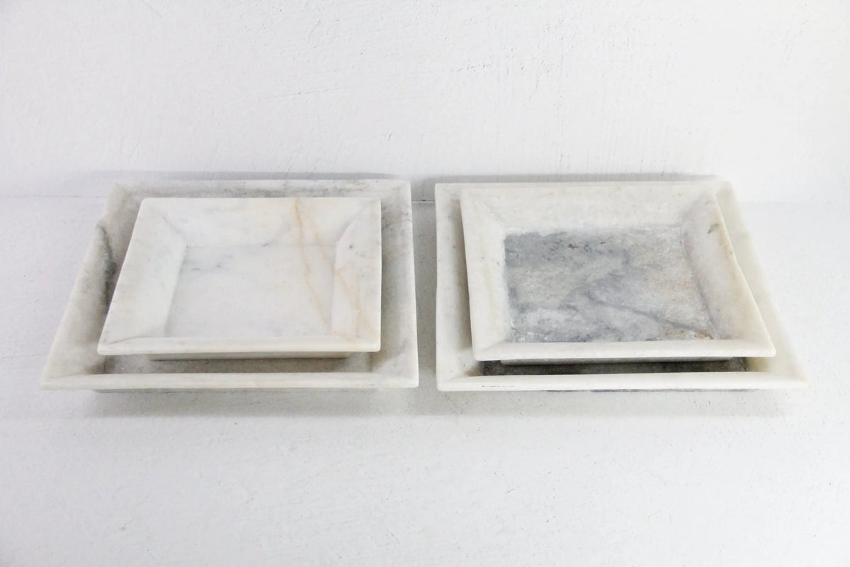 White Marble Tray | Hand Carved Honed Stone Assorted - Debra Hall Lifestyle