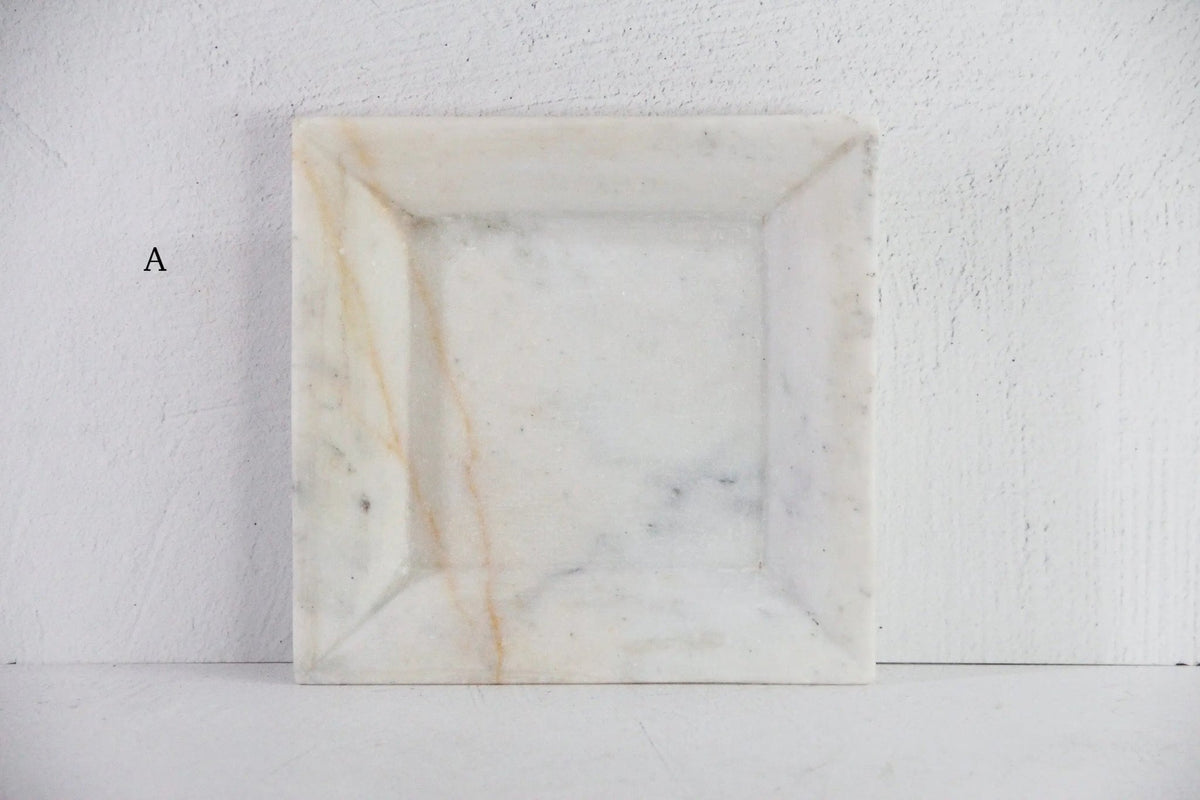 White Marble Tray | Hand Carved Honed Stone Assorted - Debra Hall Lifestyle