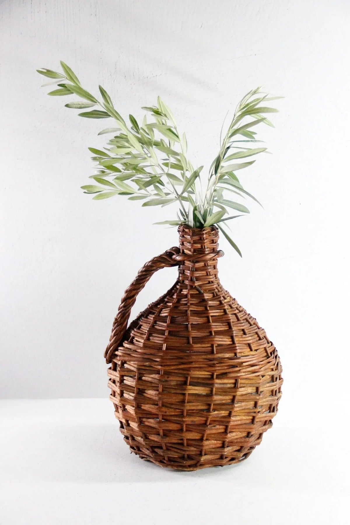Wicker Demijohn | Vintage Wine Bottle With Handle - Debra Hall Lifestyle