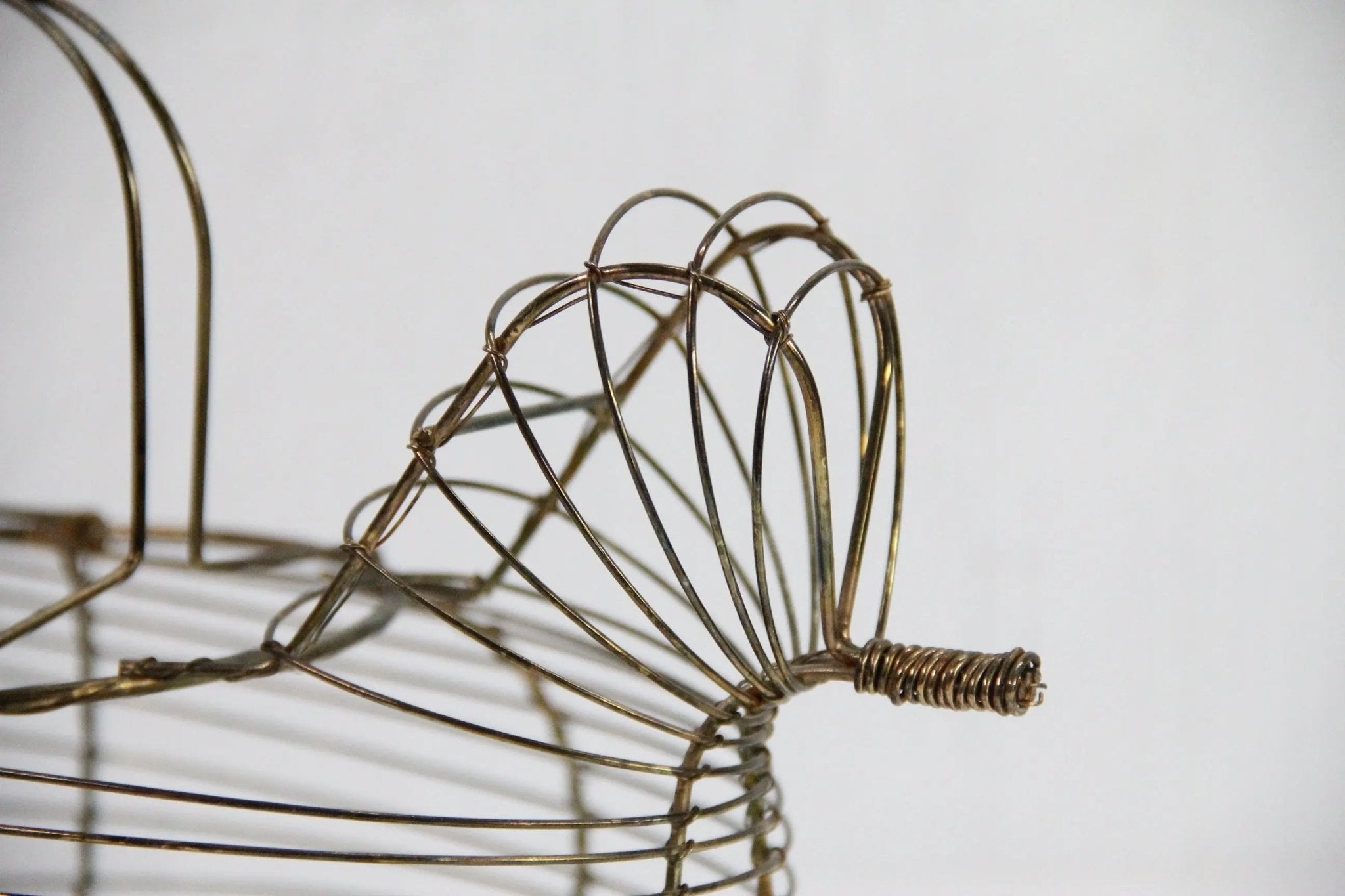Wire Egg Basket Vintage | Brass Tone Bird-Gathering - Debra Hall Lifestyle