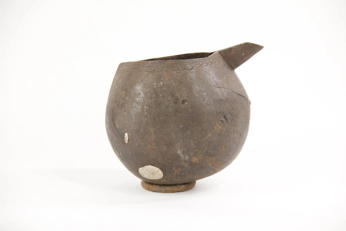 Wooden Pitcher | Antique African Hand Carved Wood Vessel - Debra Hall Lifestyle
