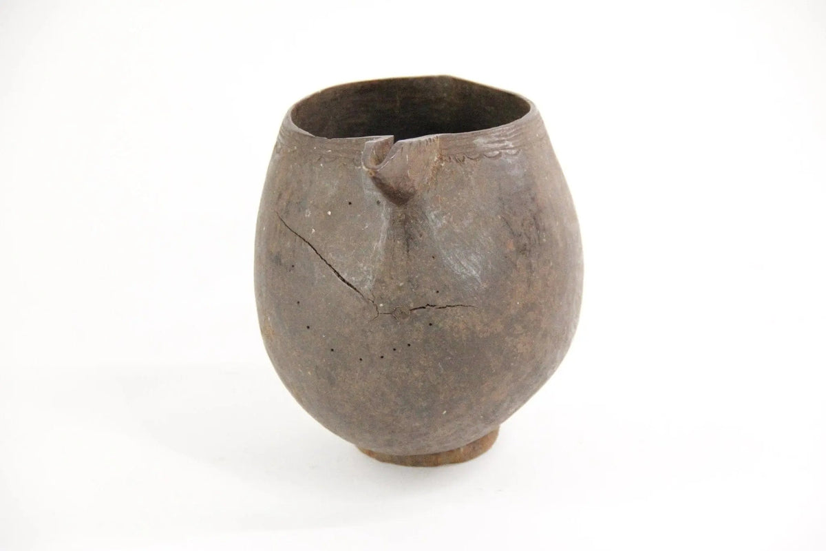 Wooden Pitcher | Antique African Hand Carved Wood Vessel - Debra Hall Lifestyle