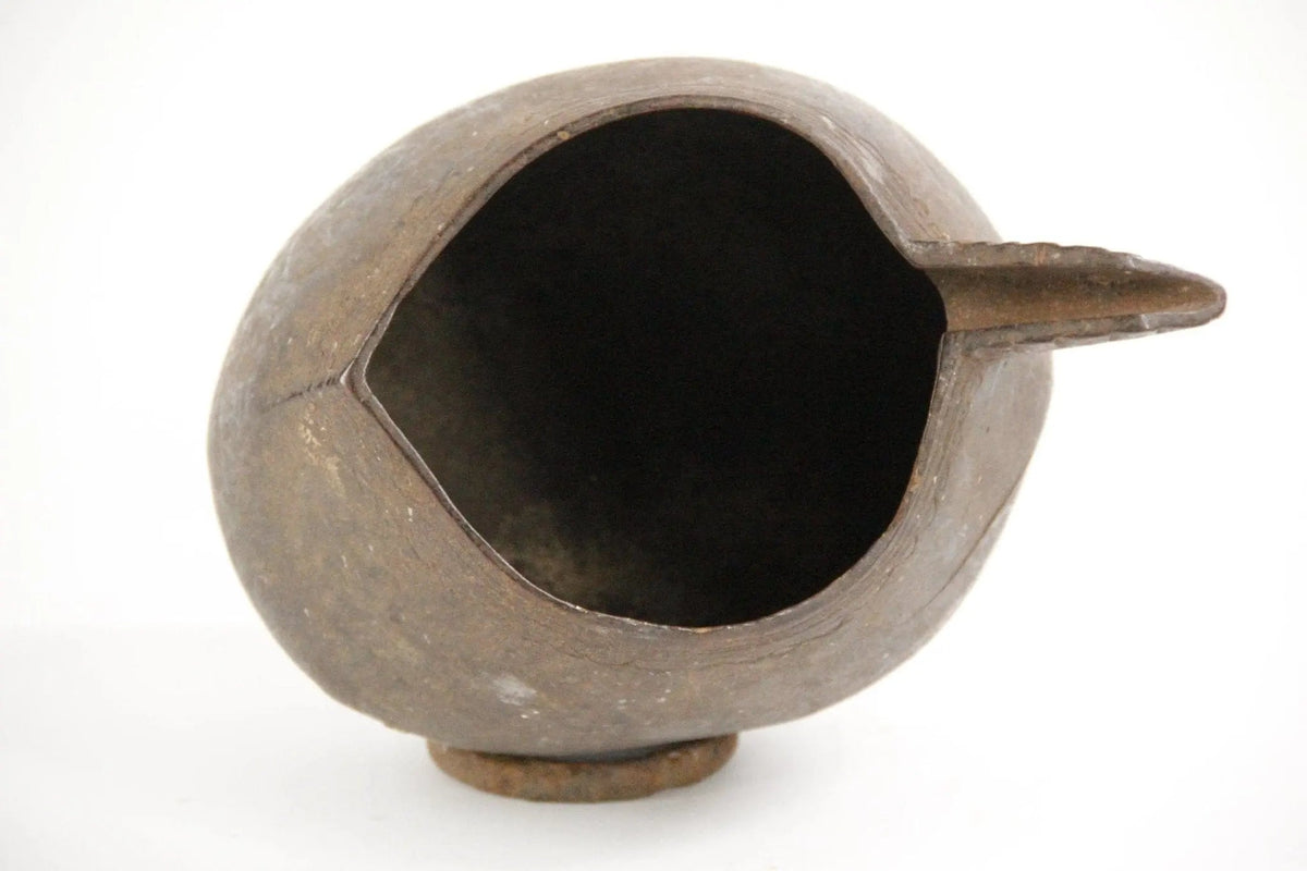 Wooden Pitcher | Antique African Hand Carved Wood Vessel - Debra Hall Lifestyle