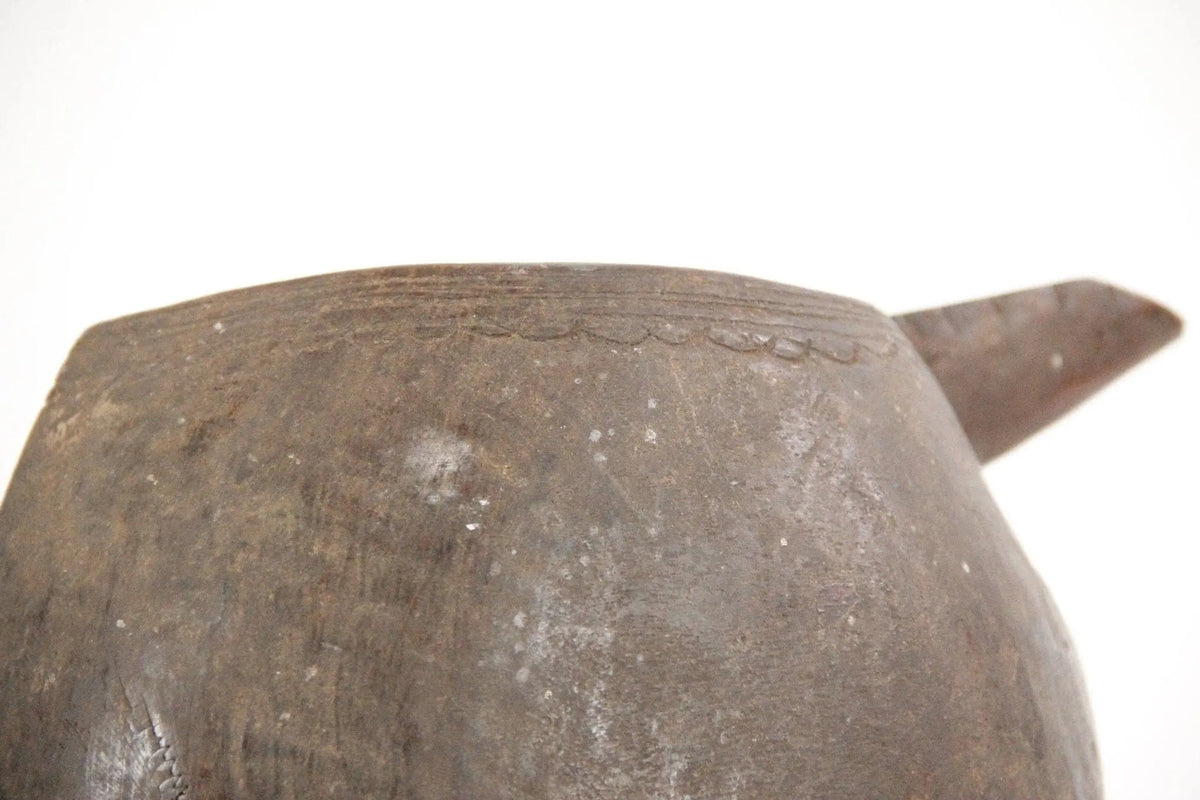 Wooden Pitcher | Antique African Hand Carved Wood Vessel - Debra Hall Lifestyle