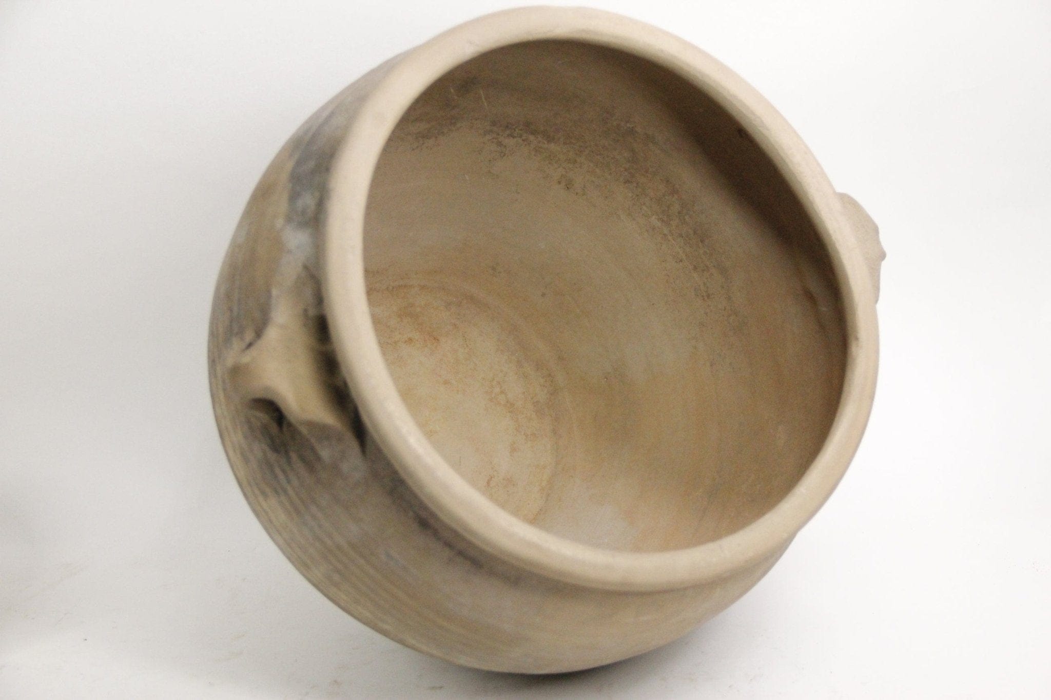 XL Vintage Clay Pot | Wabi Sabi Vessel w/Handles | Earthtone pottery