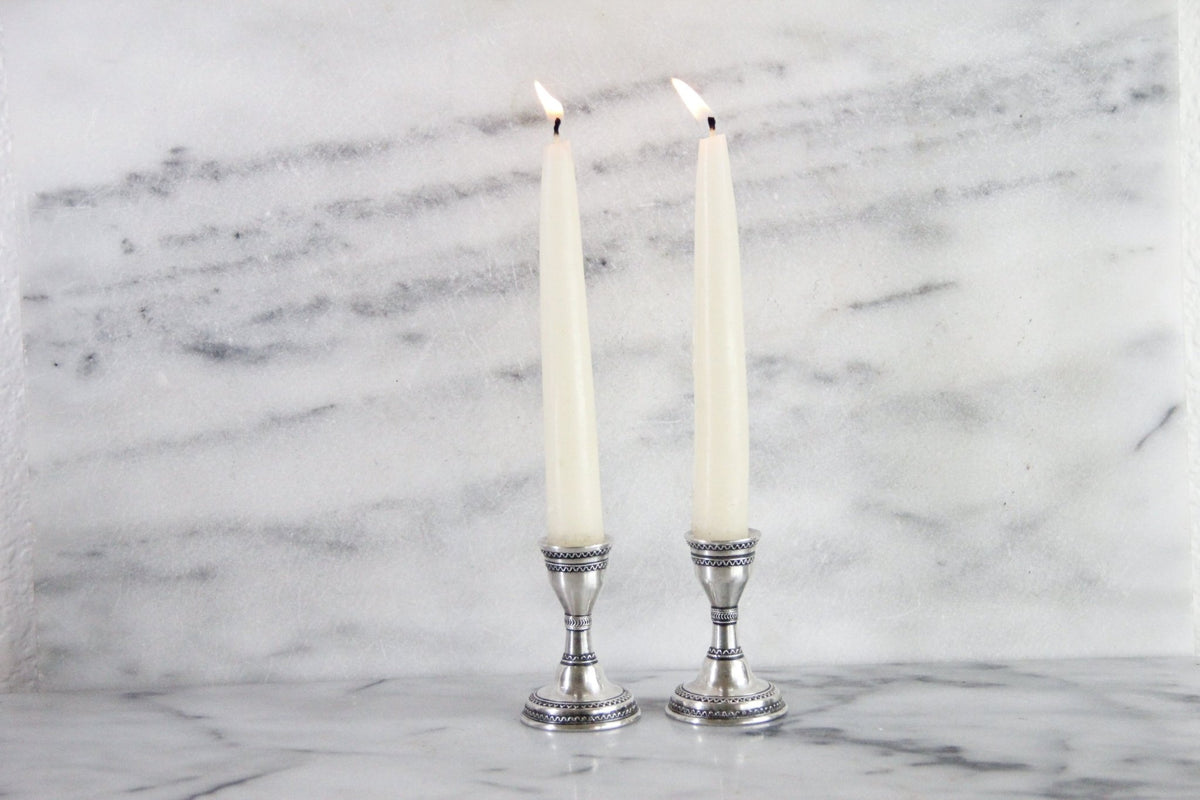 Zadok Arts Sterling Silver Candlesticks Leora Filigree Pair - Debra Hall Lifestyle