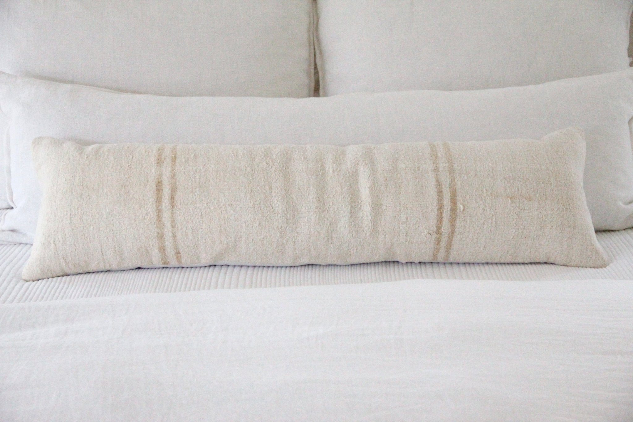 Vintage Berber Hemp Lumbar Pillow Extra Long - Debra Hall Lifestyle