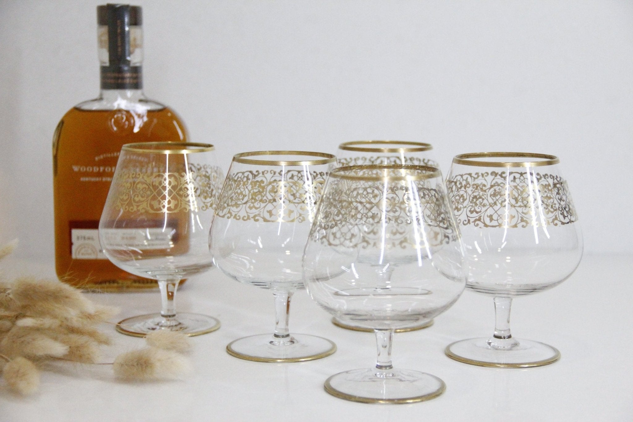 Vintage Gold Rimmed Wine Glasses | Italian - Debra Hall Lifestyle