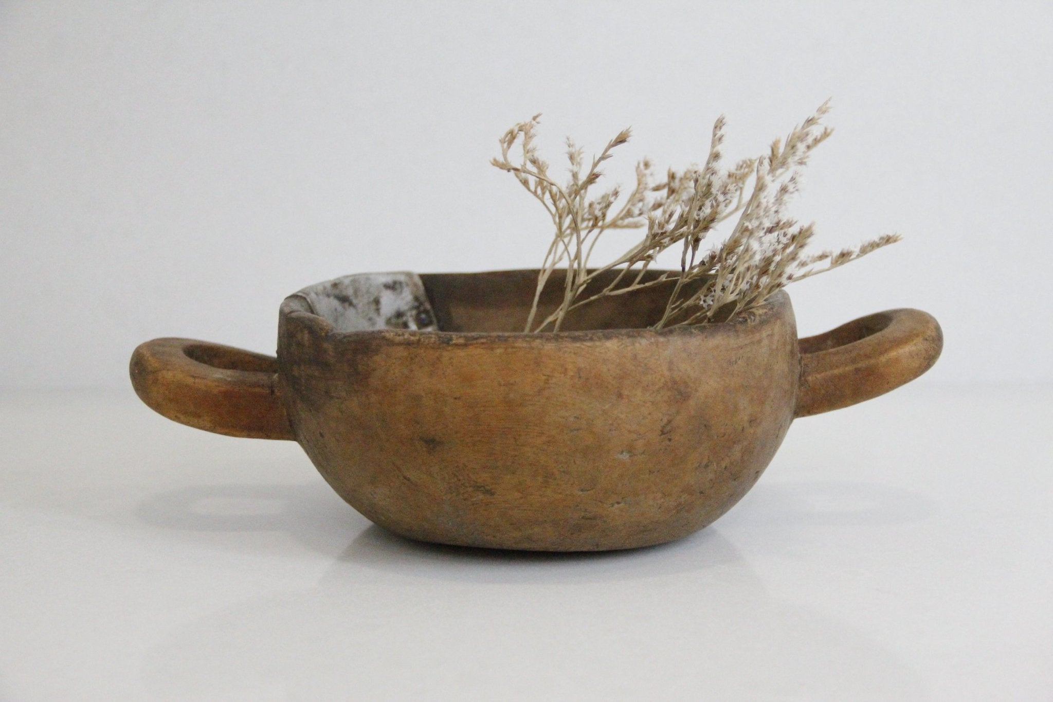 Wooden Bowl Two Handle Antique African - Debra Hall Lifestyle