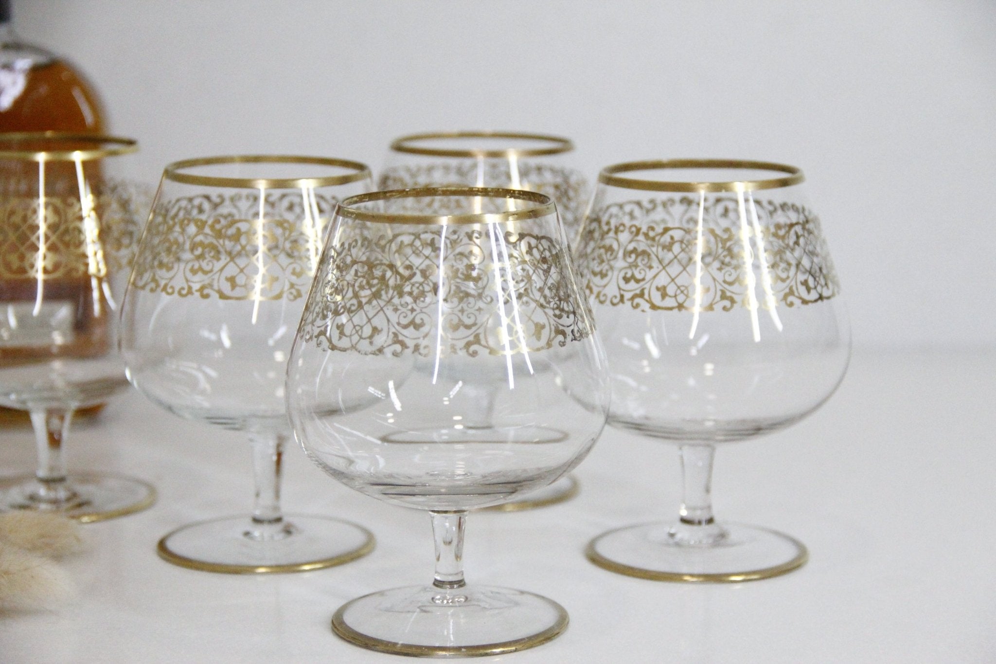 Vintage Gold Rimmed Wine Glasses | Italian - Debra Hall Lifestyle