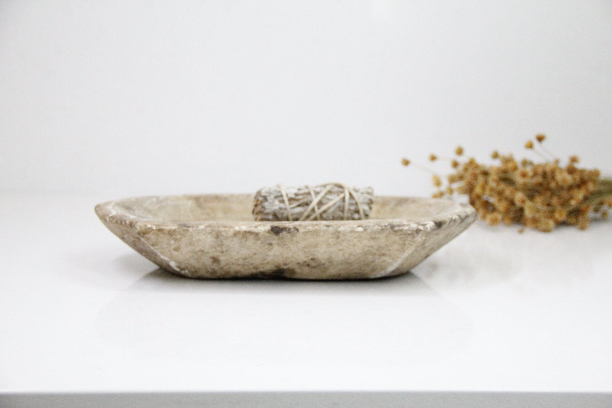 Antique Limestone Bowl | Tray - Debra Hall Lifestyle