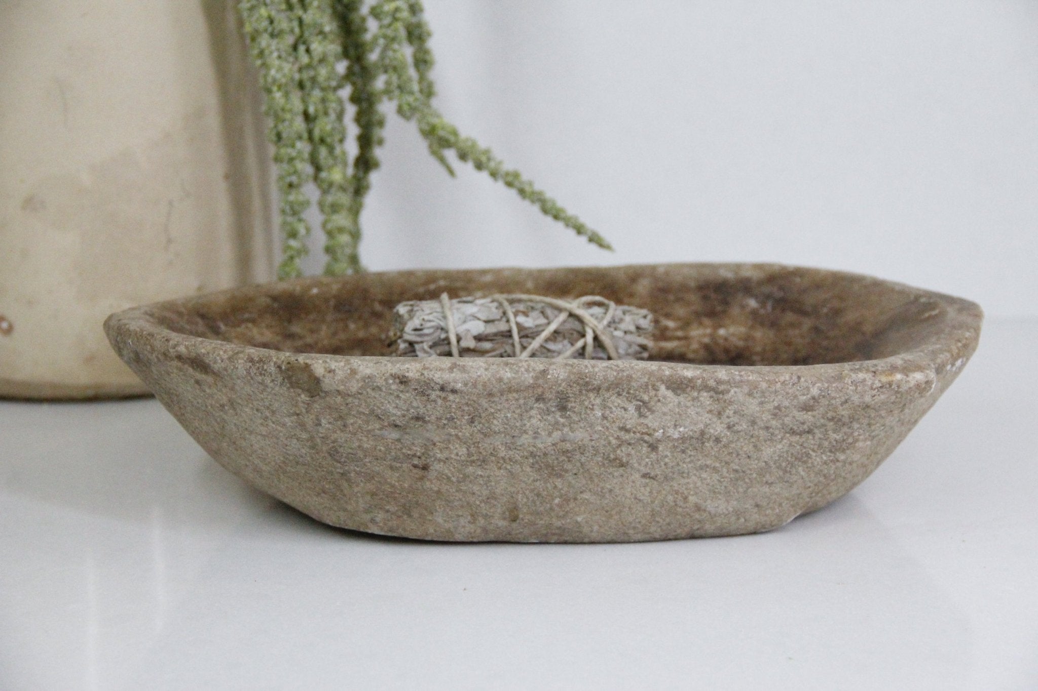Antique Limestone Tray - Low Bowl - Debra Hall Lifestyle