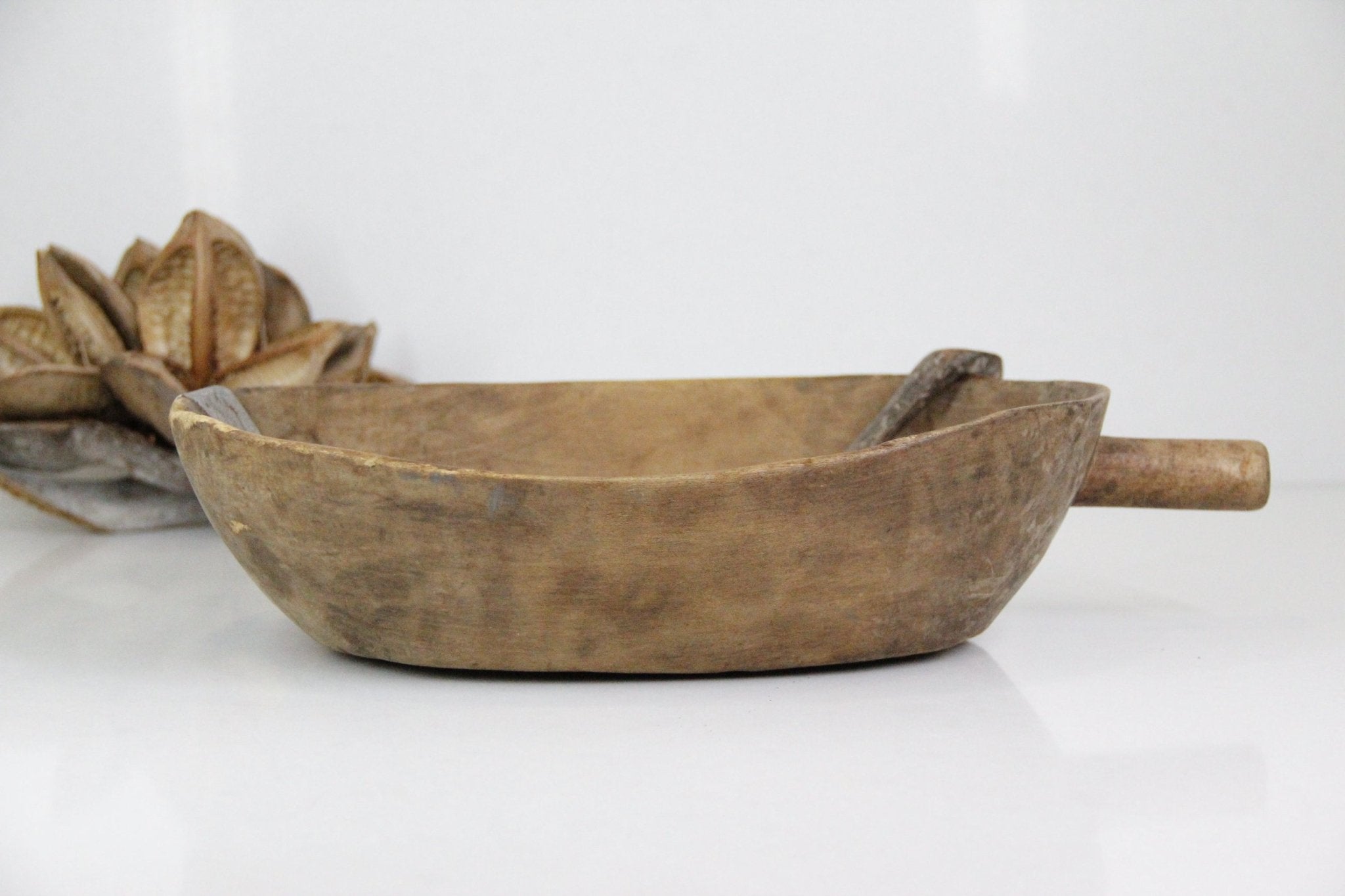 Antique Wooden Bowl With Metal Patch - Debra Hall Lifestyle