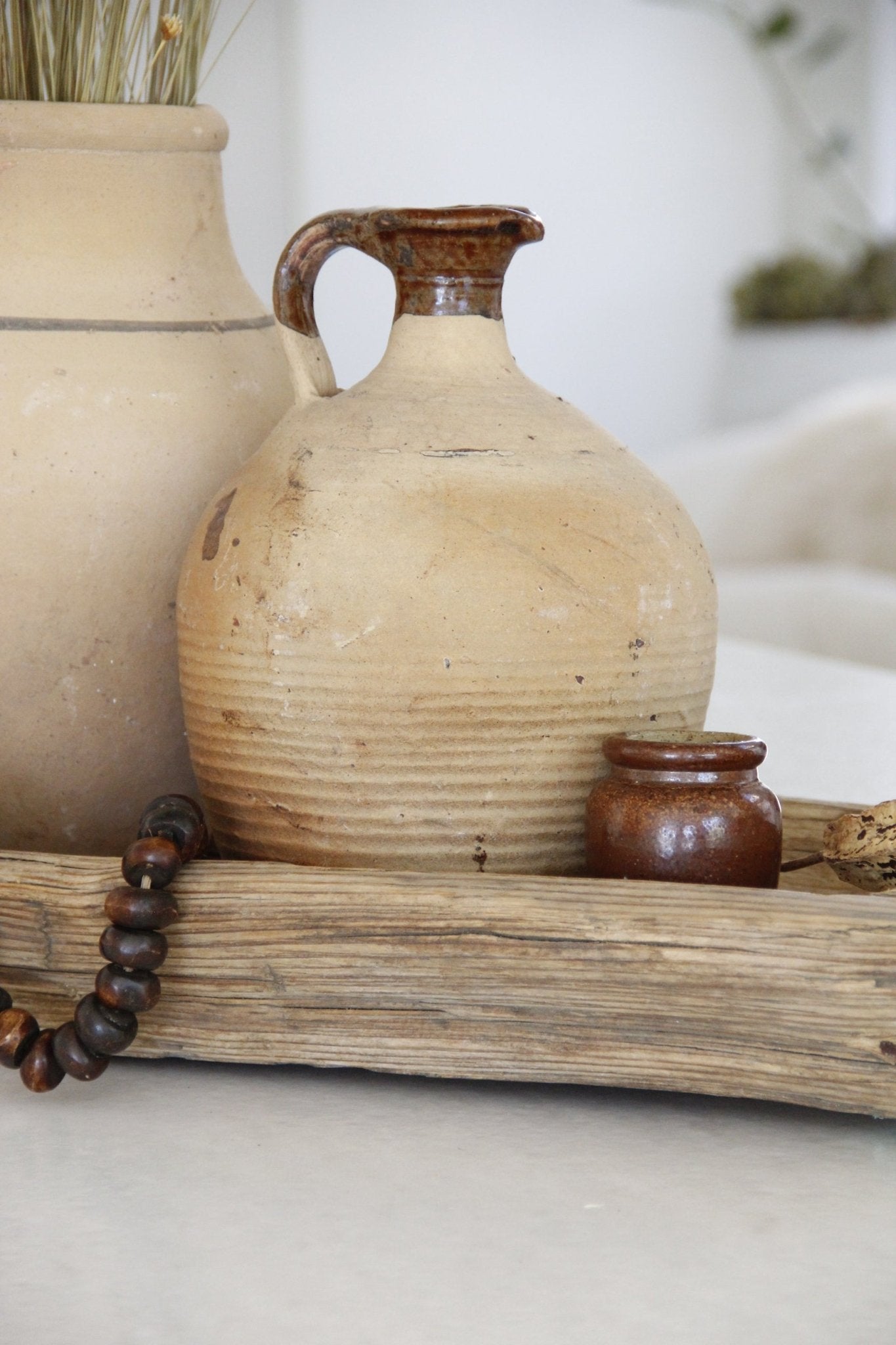 Antique French Stoneware Jug | Pitcher - Debra Hall Lifestyle