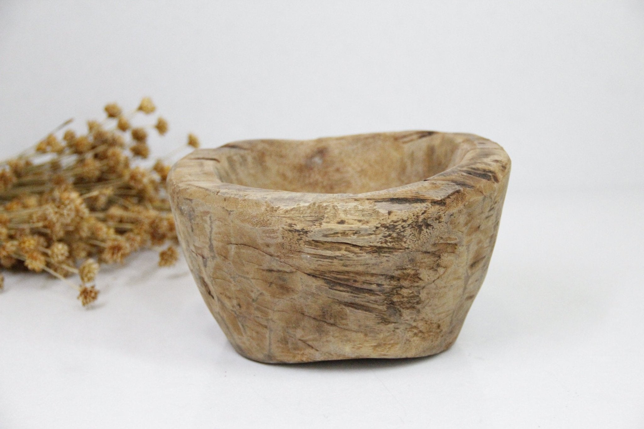 Found Deep Wooden Bowl | Grinder - Debra Hall Lifestyle