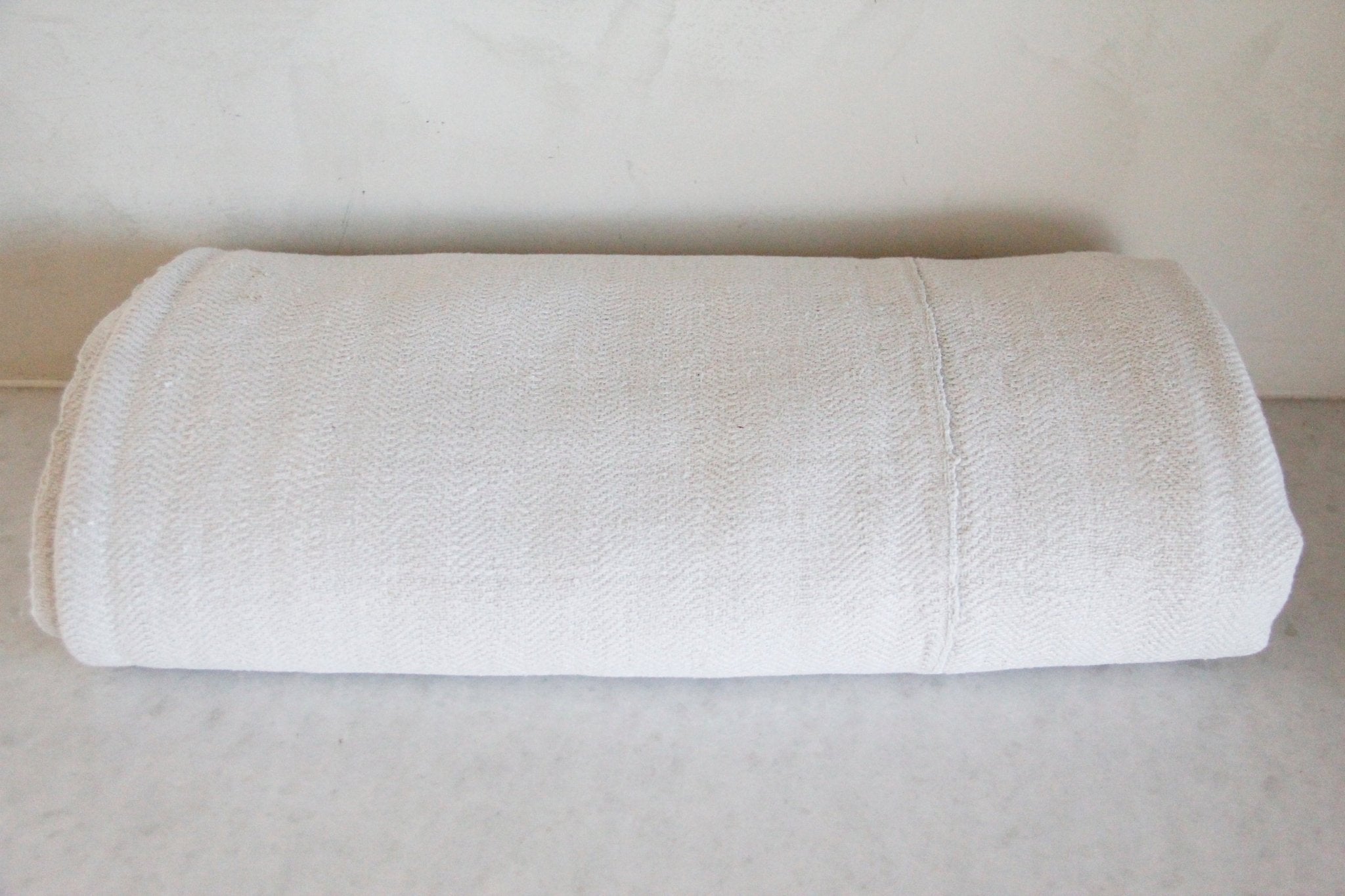 Antique French Linen Sheet | Homespun Textile - Debra Hall Lifestyle