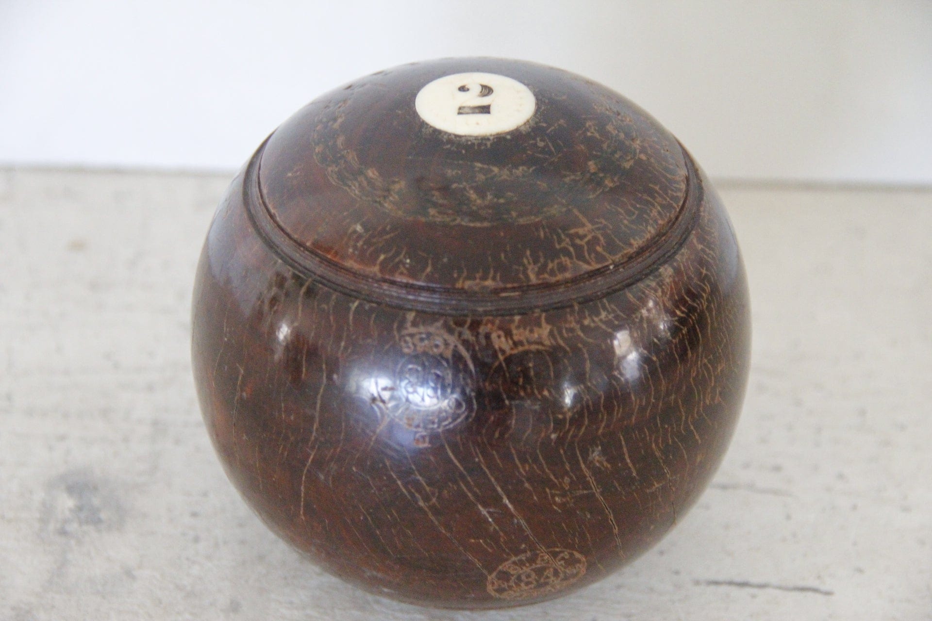 Antique English Bocce Ball | Wood Lawn Bowling Ball | #2 - Debra Hall Lifestyle