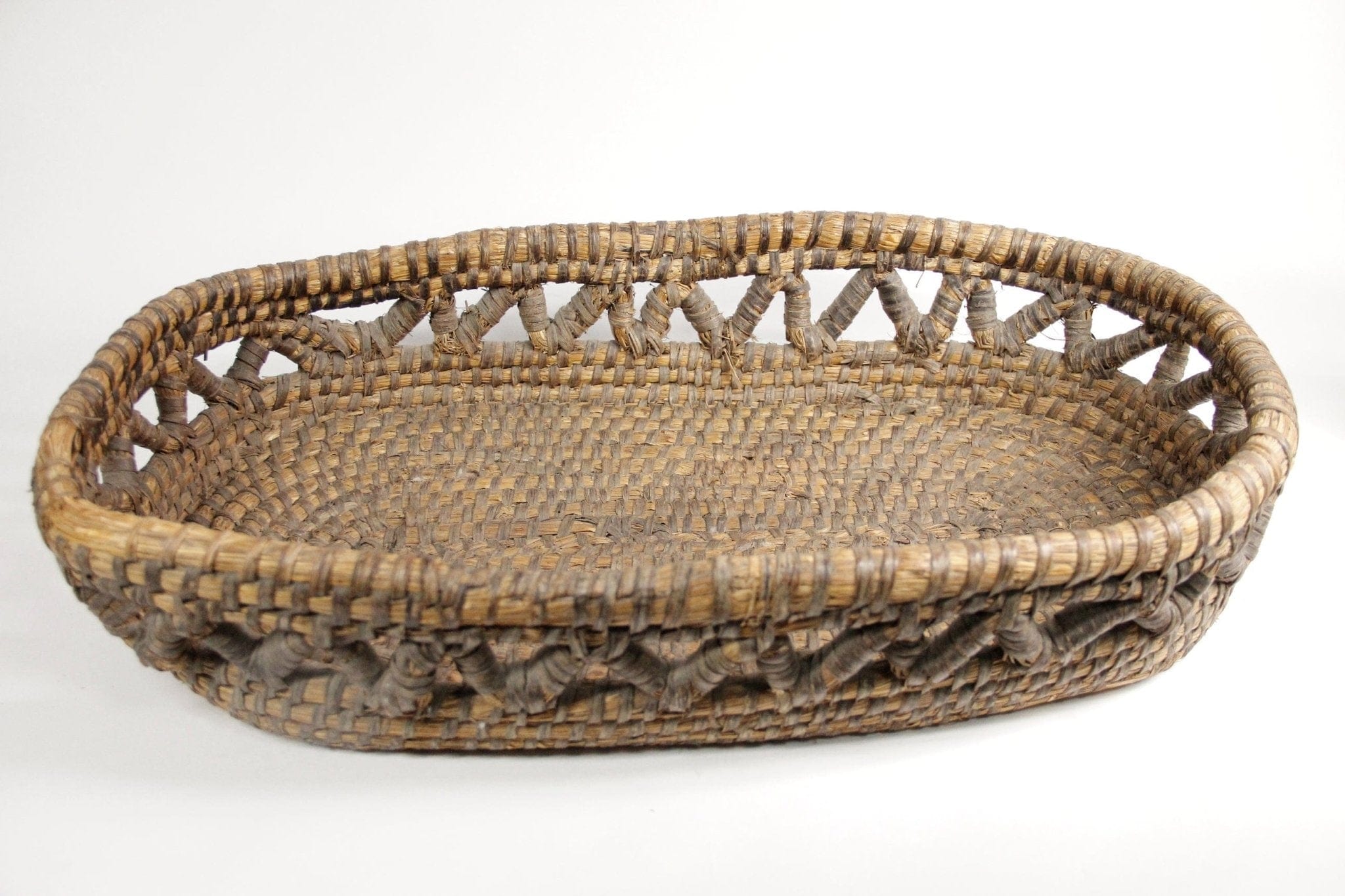Antique French Basket | Large Coiled Rye - Debra Hall Lifestyle