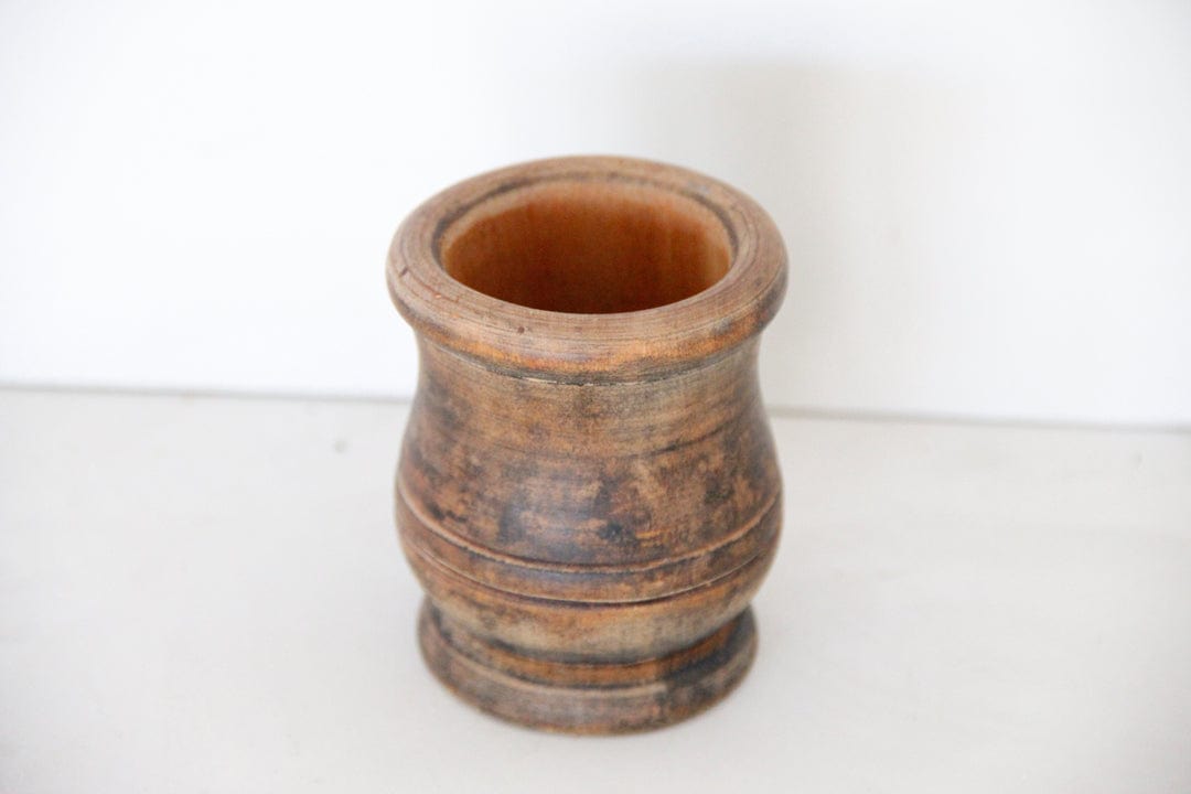 Antique Hand Made Wood Mortar | Treenware - Debra Hall Lifestyle