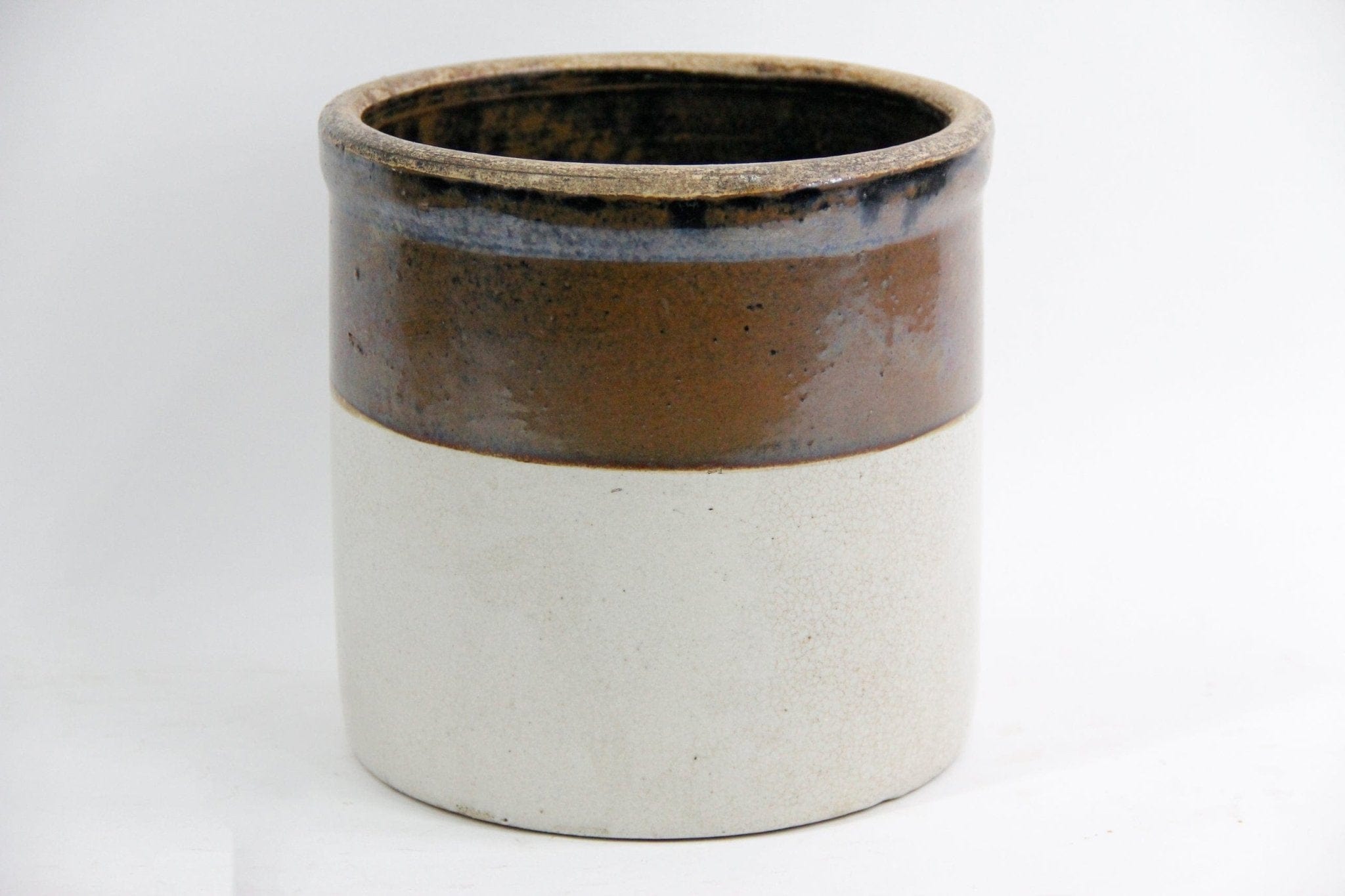 Antique Large Stoneware Preserves Crock | Two Tone | Late 1800s - Debra Hall Lifestyle