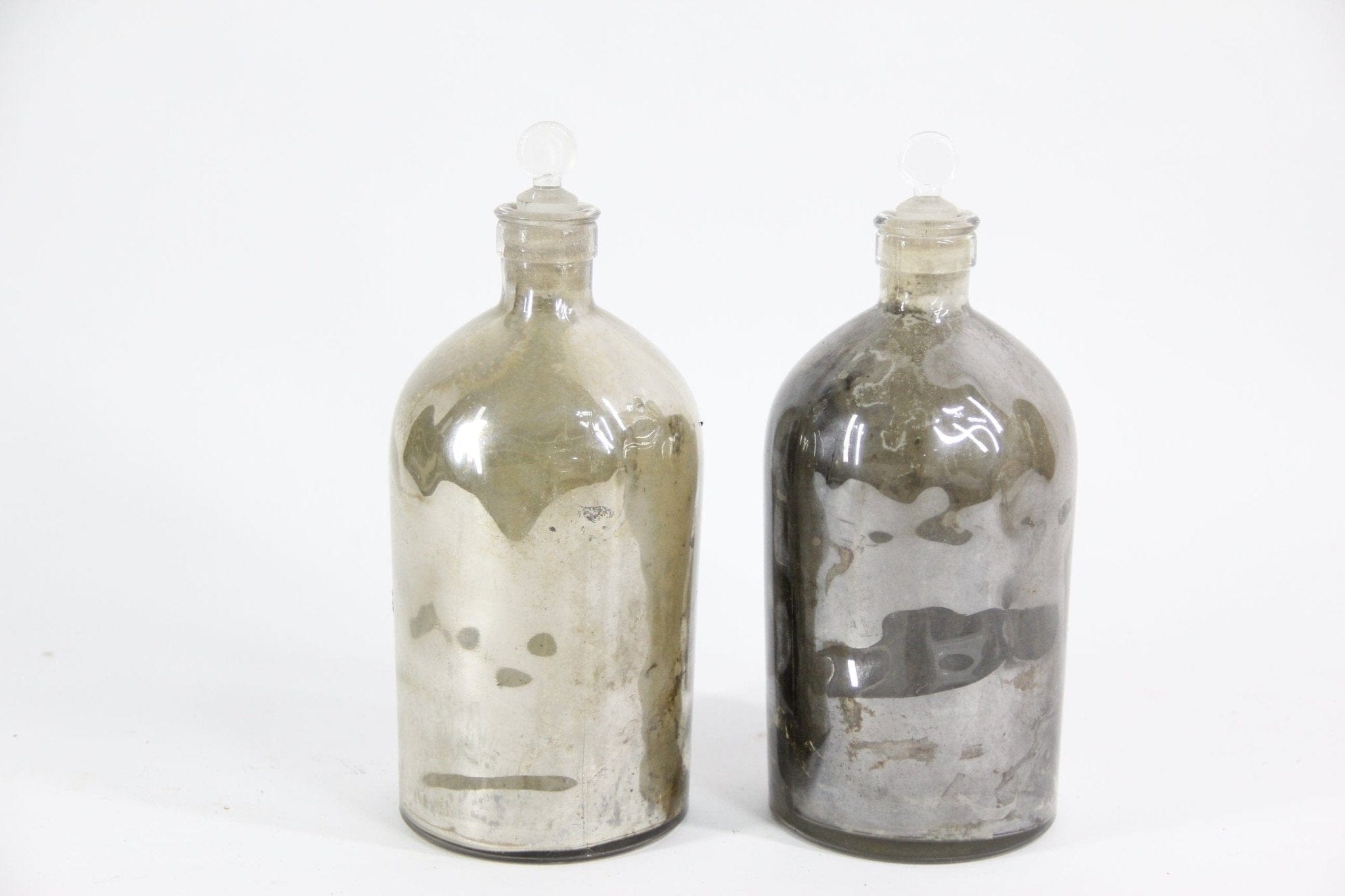 Antique Mercury Glass Apothecary Bottle | Stopper - Debra Hall Lifestyle