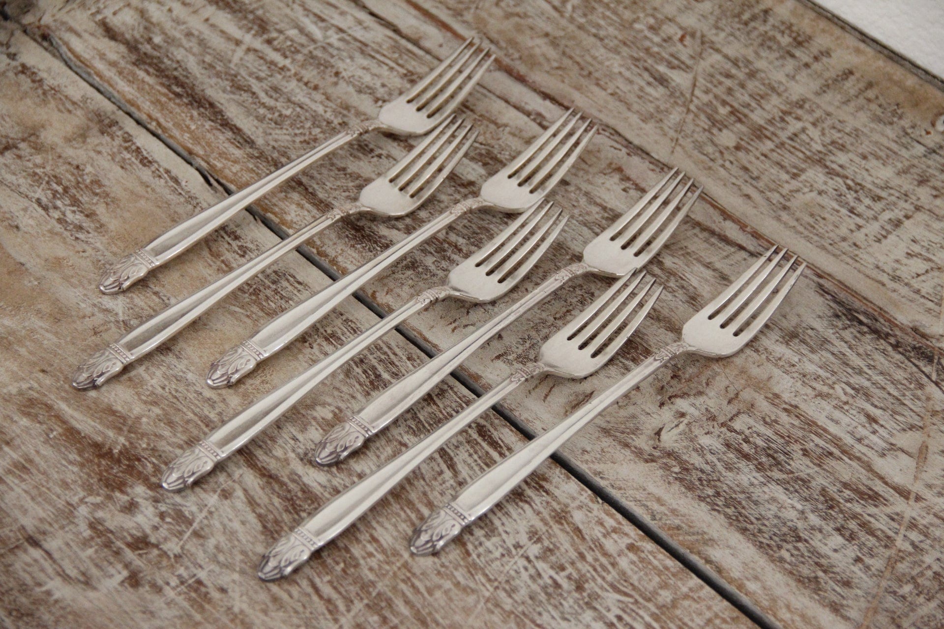 Antique Silver Dinner Fork | Danish Princess Pattern | Flatware 7 Pcs. - Debra Hall Lifestyle