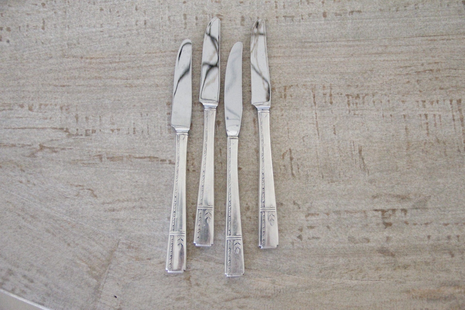 Antique Silver Plate Grille Knife | Flatware 4 Pcs - Debra Hall Lifestyle1