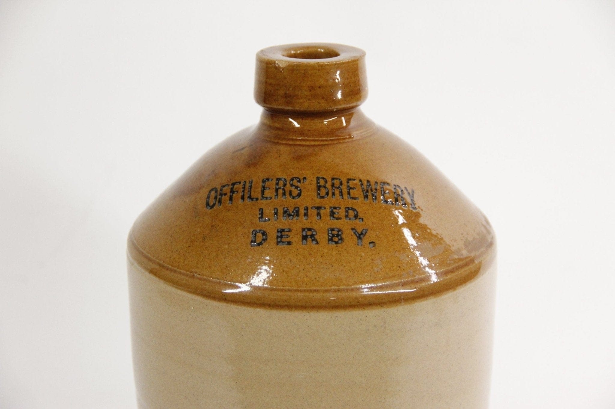 Antique Stoneware Beer Jug | English Brewery Advertisement - Debra Hall Lifestyle