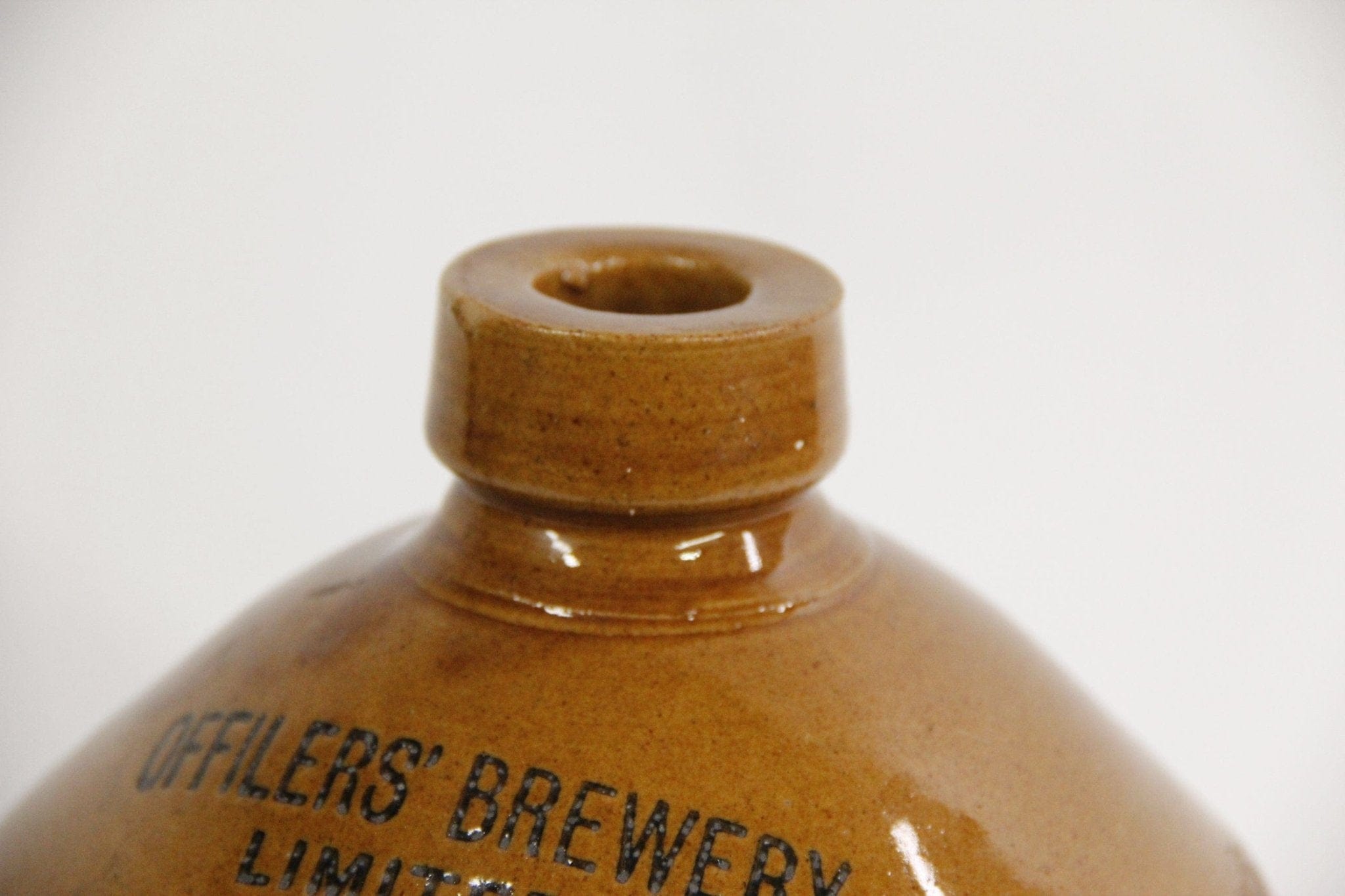Antique Stoneware Beer Jug | English Brewery Advertisement - Debra Hall Lifestyle