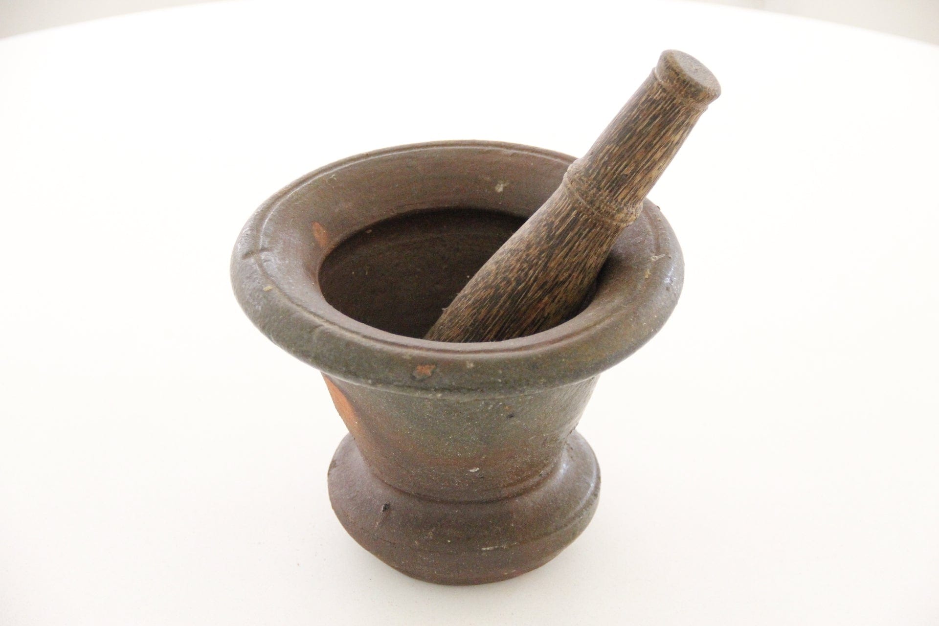 Primitive Terracotta Mortar & Wood Pestle | Apothecary - Debra Hall Lifestyle