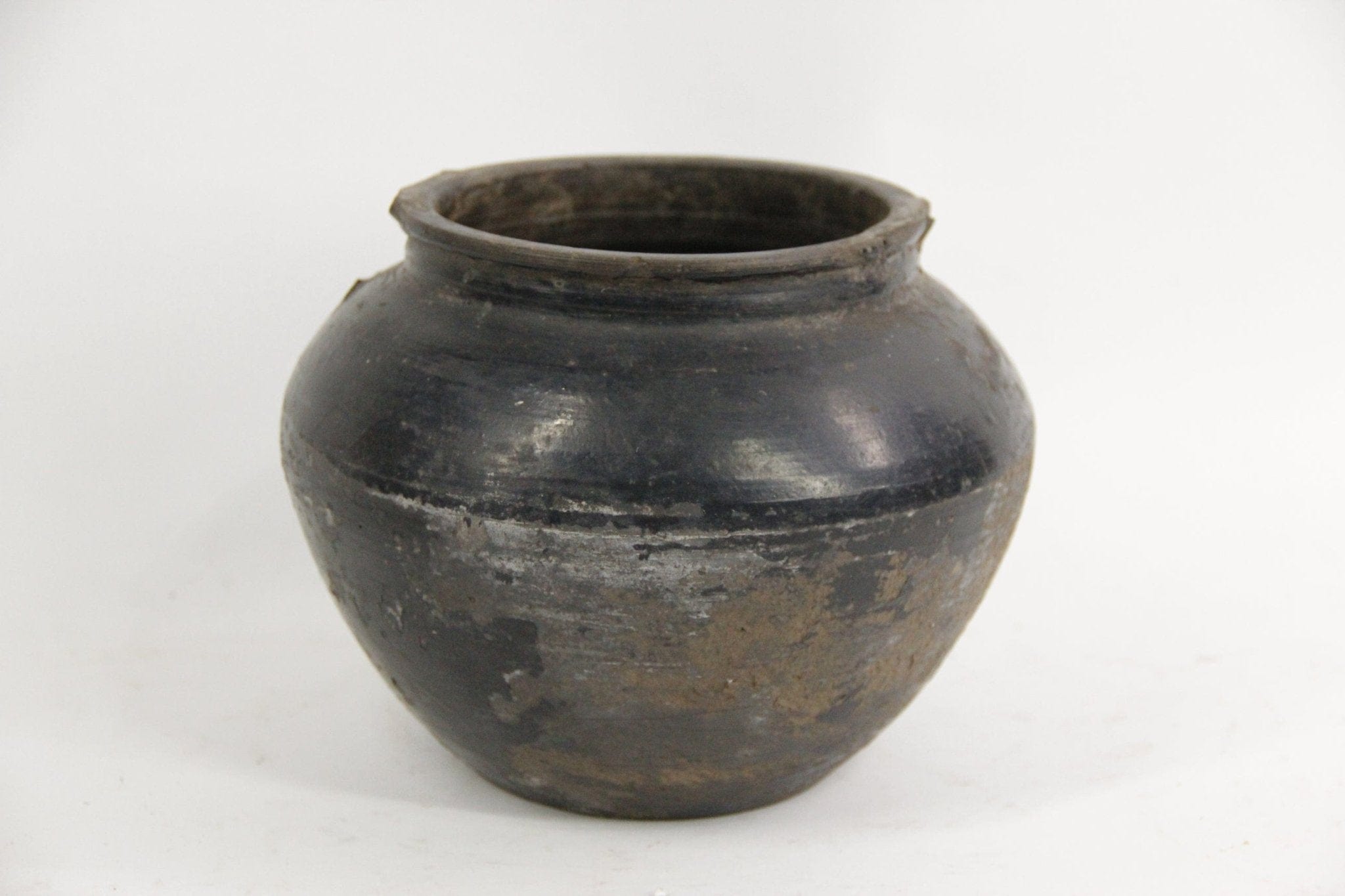 Vintage Black Clay Pot | Wabi Sabi Vessel - Debra Hall Lifestyle