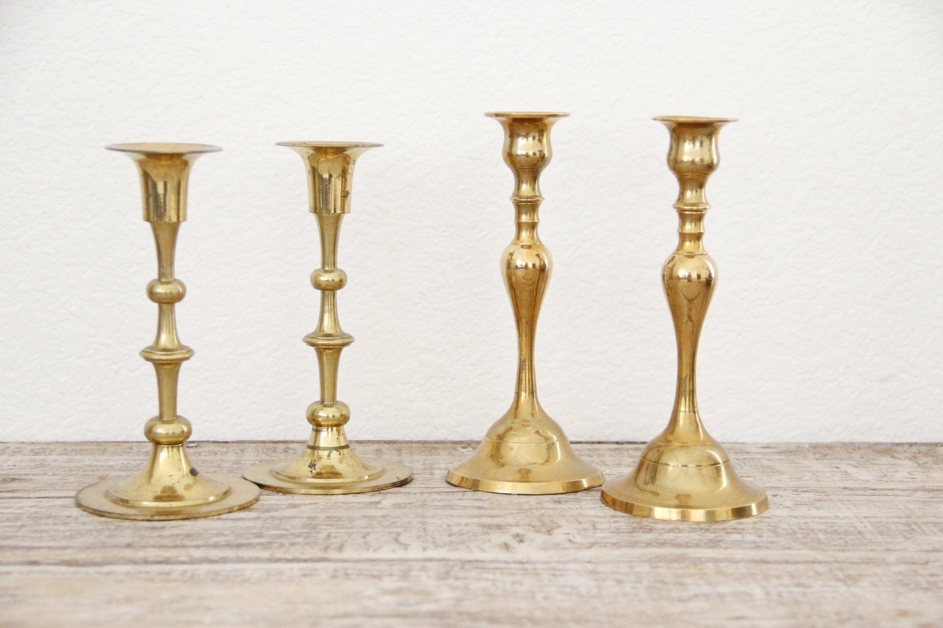 Vintage Brass Candle Holder | Pair - Debra Hall Lifestyle