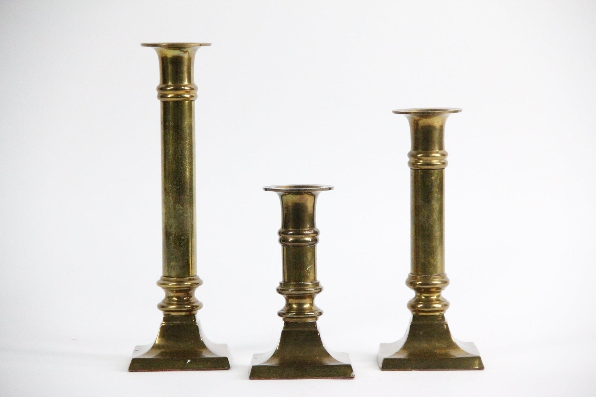 Vintage Brass Candle Holders | Trio - Debra Hall Lifestyle