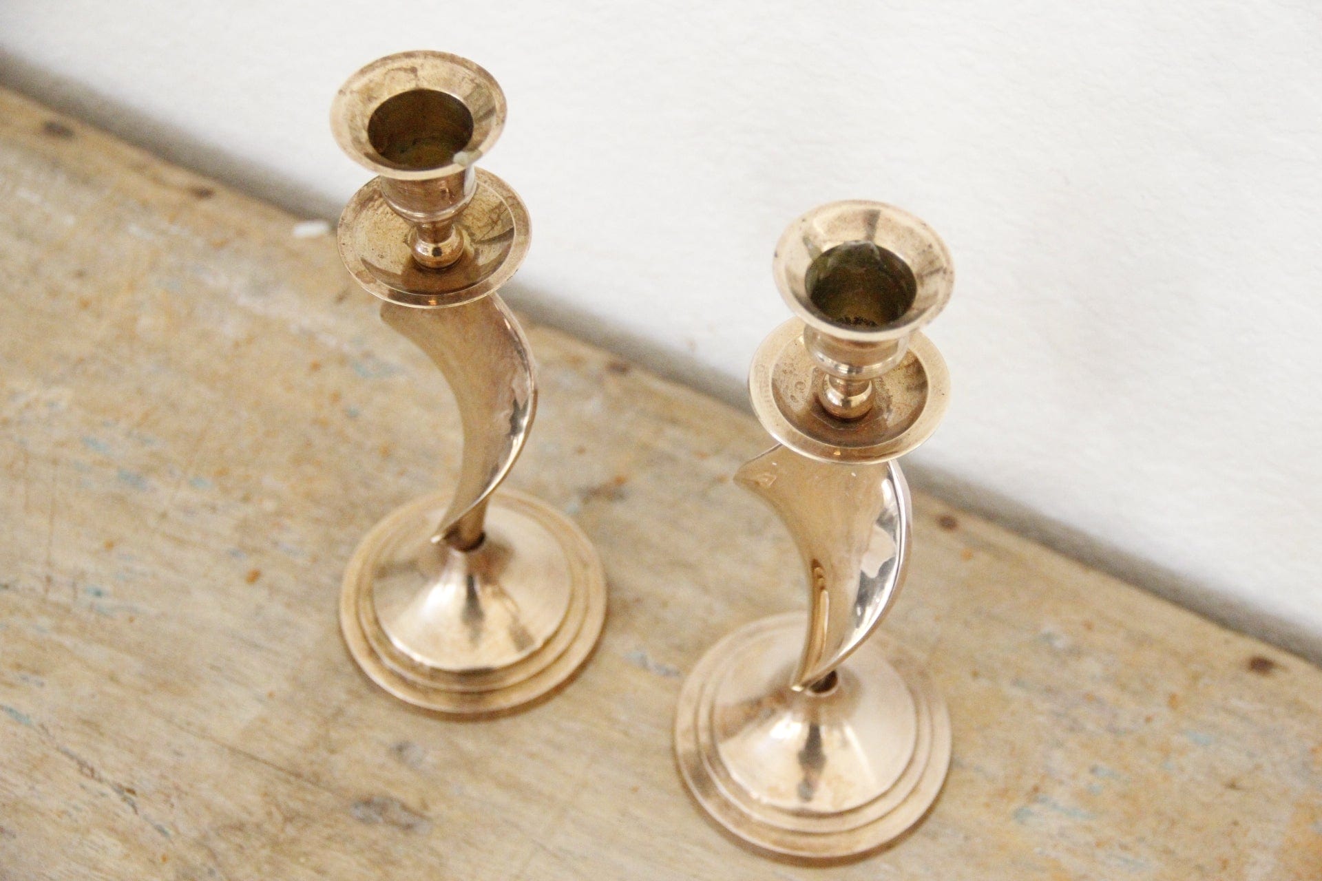 Vintage Brass Candle Holders | Twisted - Debra Hall Lifestyle
