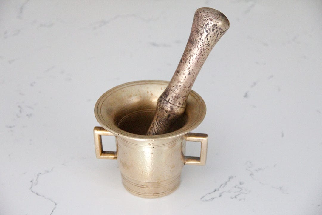 Vintage Brass Mortar & Pestle | Apothecary - Debra Hall Lifestyle