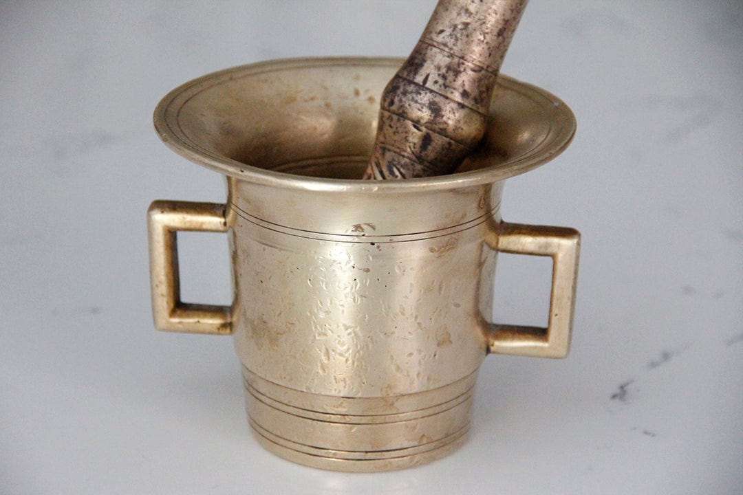 Vintage Brass Mortar & Pestle | Apothecary - Debra Hall Lifestyle