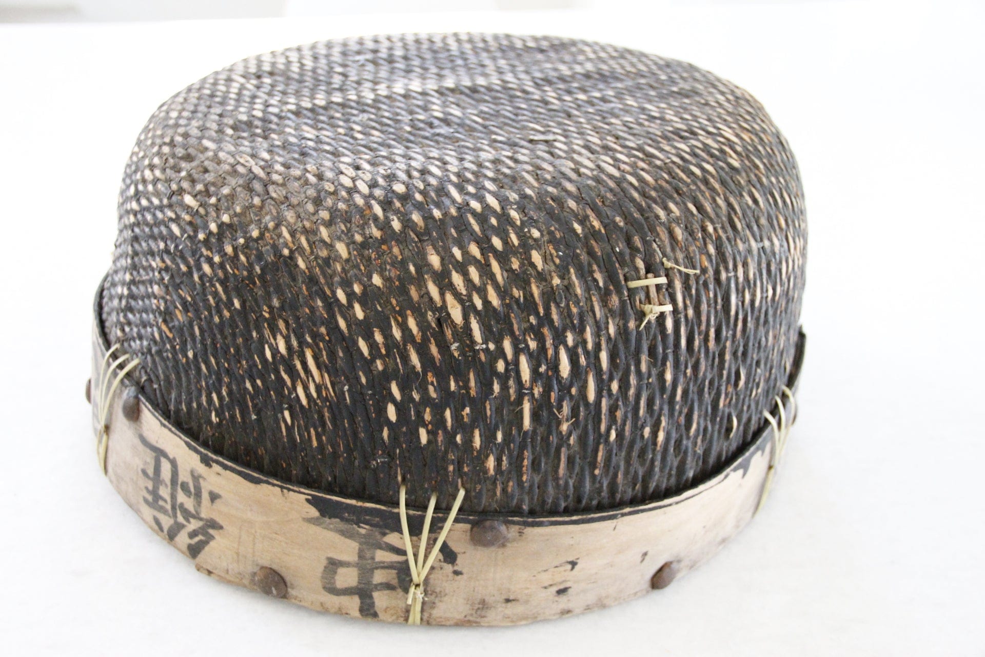 Vintage Chinese Basket | Black Willow & Bleached Bamboo - Debra Hall Lifestyle