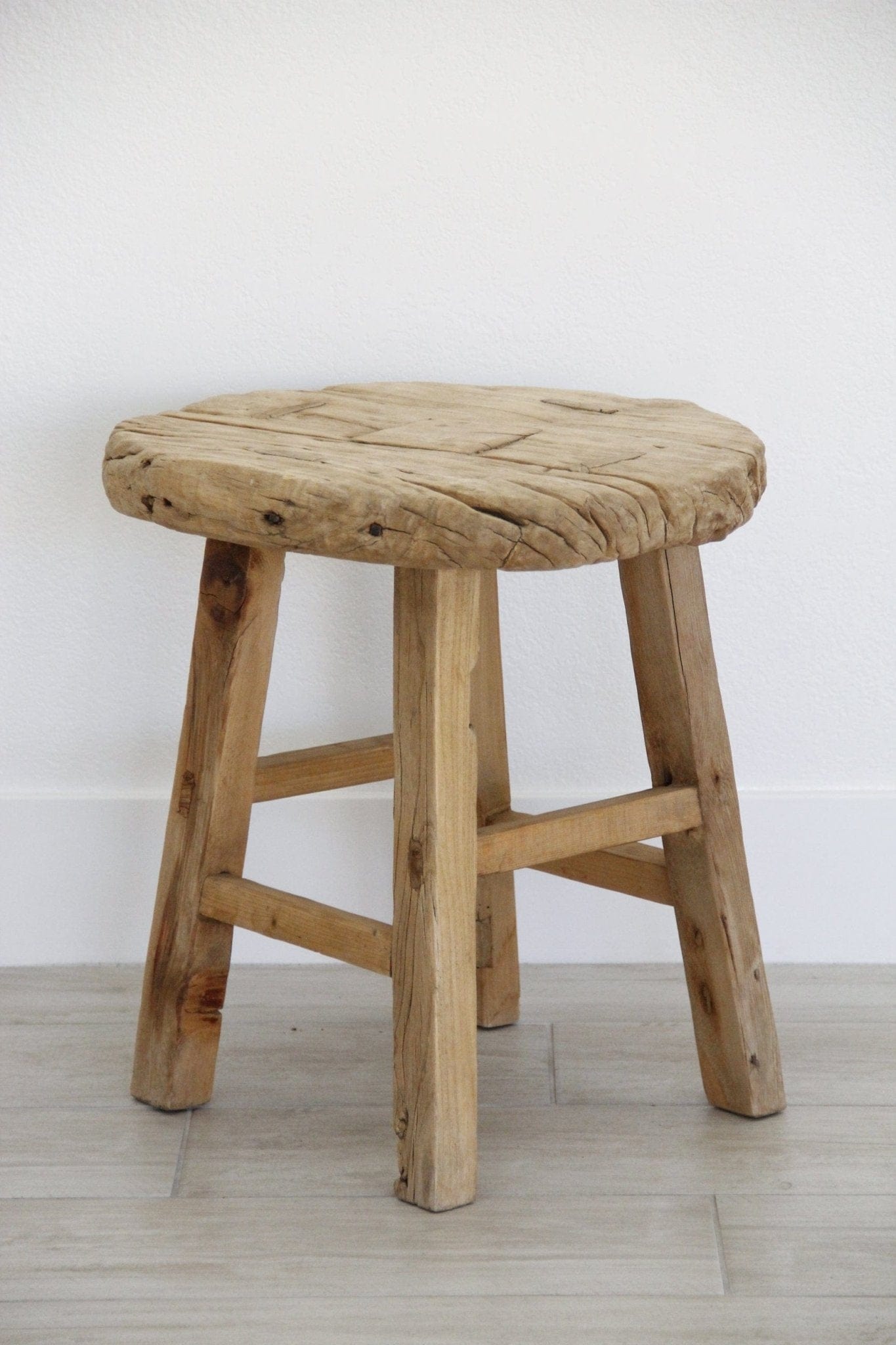 Vintage Elm Round Table | Coffee or Side Table | SHIPS FREE - Debra Hall Lifestyle